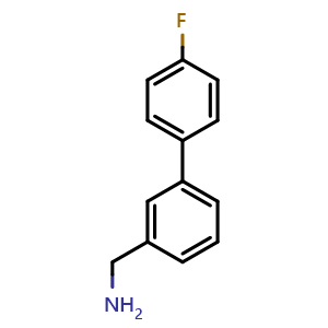 Chemical structure of 4'-Fluoro-biphenyl-3-methanamine , CAS 177976-50-0, AChemBlock P40449