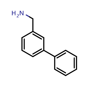 Chemical structure of Biphenyl-3-methanamine hydrochloride , CAS 177976-49-7, AChemBlock P40450