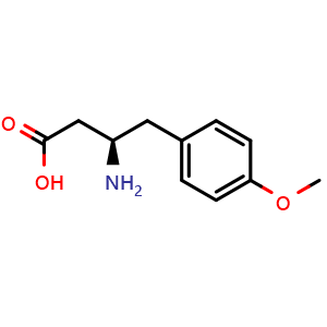 Chemical structure of (R)-3-Amino-4-(4-methoxyphenyl)butyric acid , CAS 177839-86-0, AChemBlock P40458
