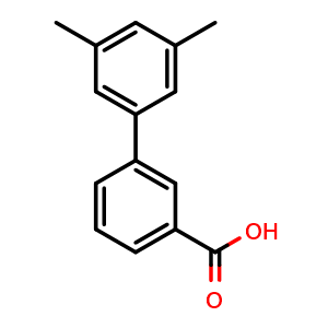 Chemical structure of 3-(3,5-Dimethylphenyl)benzoic acid , CAS 177734-84-8, AChemBlock P40461