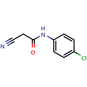 Chemical structure of 2-Cyano-N-(4-chlorophenyl)-acetamide , CAS 17722-17-7, AChemBlock P40470
