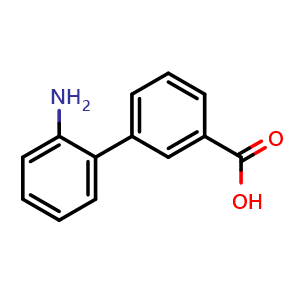 Chemical structure of 2'-Amino-biphenyl-3-carboxylic acid , CAS 177171-15-2, AChemBlock P40472