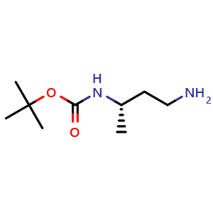 Chemical structure of (S)-3-(Boc-amino)butanamine , CAS 176982-57-3, AChemBlock P40475