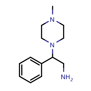 Chemical structure of 4-Methyl-b-phenyl-1-piperazineethanamine , CAS 176971-20-3, AChemBlock P40477