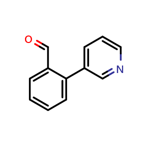 Chemical structure of 2-Pyridin-3-yl-benzaldehyde , CAS 176690-44-1, AChemBlock P40480