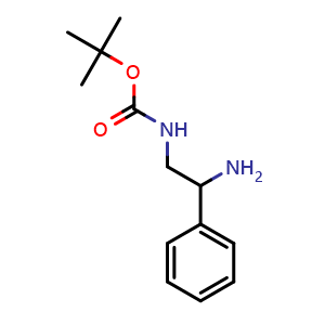 Chemical structure of N-Boc-2-amino-2-phenylethylamine , CAS 174885-99-5, AChemBlock P40506