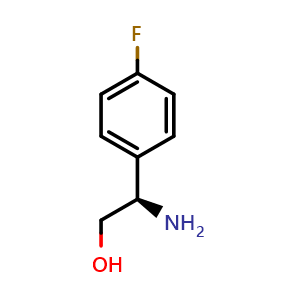 Chemical structure of (R)-b-Amino-4-fluoro-benzeneethanol , CAS 174770-74-2, AChemBlock P40509