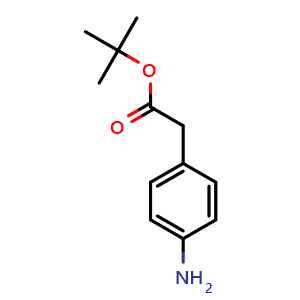 Chemical structure of 4-Amino-benzeneacetic acid tert-butyl ester , CAS 174579-31-8, AChemBlock P40518