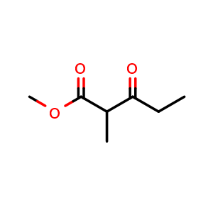 Chemical structure of 2-Methyl-3-oxopentanoic acid methyl ester , CAS 17422-12-7, AChemBlock P40525