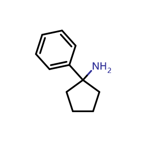 Chemical structure of 1-Phenylcyclopentylamine , CAS 17380-74-4, AChemBlock P40537