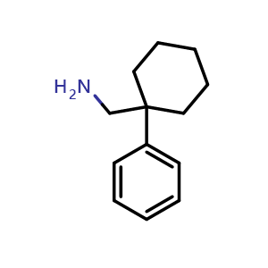 Chemical structure of 1-Phenylcyclohexanemethanamine , CAS 17380-54-0, AChemBlock P40538