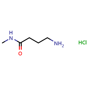 Chemical structure of 4-Amino-N-methyl-butanamide hydrochloride , CAS 173336-88-4, AChemBlock P40550