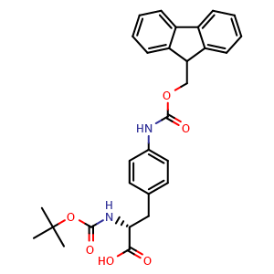 Chemical structure of N-Boc-4-(Fmoc-amino)-D-phenylalanine , CAS 173054-11-0, AChemBlock P40554