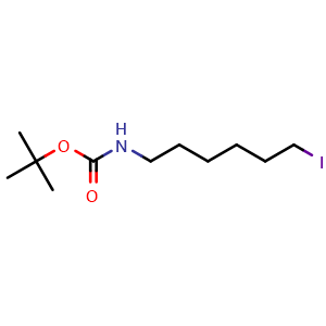 Chemical structure of tert-Butyl 6-iodohexylcarbamate , CAS 172846-36-5, AChemBlock P40558