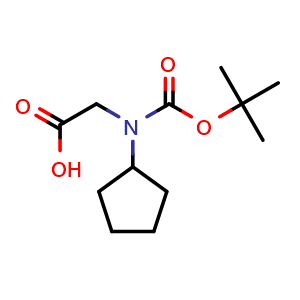Chemical structure of N-Boc-N-cyclopentylglycine , CAS 172834-23-0, AChemBlock P40559