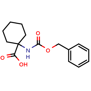 Chemical structure of 1-(Cbz-amino)cyclohexanecarboxylic acid , CAS 17191-43-4, AChemBlock P40577