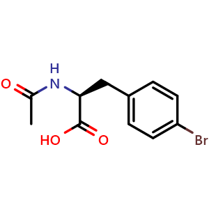 Chemical structure of N-Acetyl-4-bromo-L-phenylalanine , CAS 171095-12-8, AChemBlock P40593