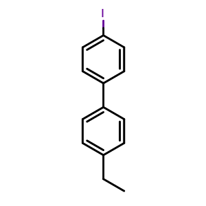 Chemical structure of 4-Ethyl-4'-iodo-biphenyl , CAS 17078-76-1, AChemBlock P40603