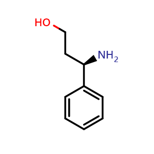 Chemical structure of (R)-1-Phenyl-3-propanolamine , CAS 170564-98-4, AChemBlock P40616