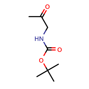 Chemical structure of 1-(Boc-amino)-2-oxopropane , CAS 170384-29-9, AChemBlock P40618