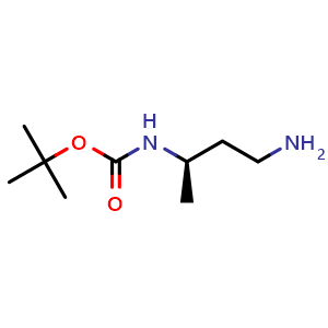 Chemical structure of (R)-3-(Boc-amino)butanamine , CAS 170367-69-8, AChemBlock P40619