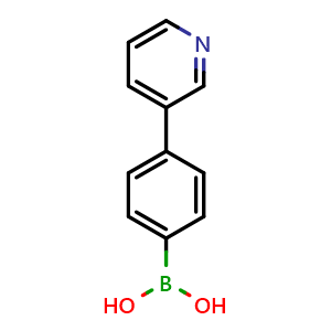 Chemical structure of 4-(Pyridin-3-yl)phenylboronic acid , CAS 170230-28-1, AChemBlock P40623