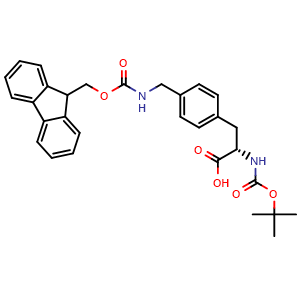 Chemical structure of N-Boc-4-[(Fmoc-amino)methyl]-L-phenylalanine , CAS 170157-61-6, AChemBlock P40627