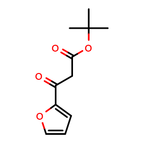 Chemical structure of b-Oxo-2-furanpropanoic acid tert-butyl ester , CAS 170115-18-1, AChemBlock P40629