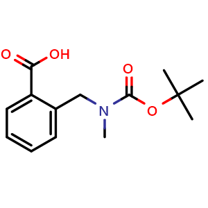 Chemical structure of 2-[N-Boc-(methylamino)methyl]benzoic acid , CAS 1699713-02-4, AChemBlock P40632