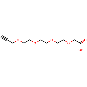 Chemical structure of Propargyl-PEG3-CH2COOH , CAS 1694731-93-5, AChemBlock P40645