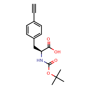 Chemical structure of N-Boc-4-ethynyl-L-phenylalanine , CAS 169158-05-8, AChemBlock P40649