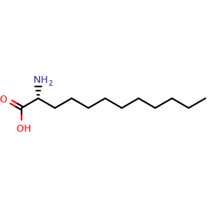 Chemical structure of (R)-2-Aminododecanoic acid , CAS 169106-36-9, AChemBlock P40650