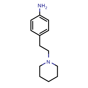 Chemical structure of 4-(2-Piperidinoethyl)aniline , CAS 168897-21-0, AChemBlock P40652