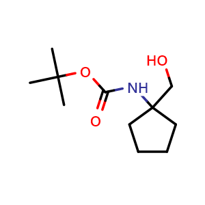 Chemical structure of 1-Boc-amino-cyclopentylmethanol , CAS 168540-07-6, AChemBlock P40660
