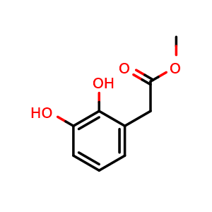 Chemical structure of Methyl 2,3-dihydroxybenzeneacetate , CAS 168481-87-6, AChemBlock P40662