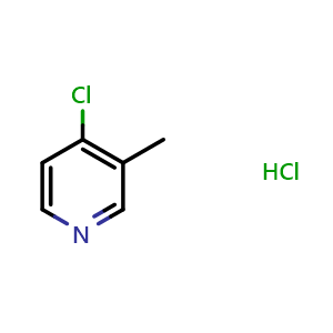 Chemical structure of 4-Chloro-3-picoline hydrochloride , CAS 1681-36-3, AChemBlock P40666