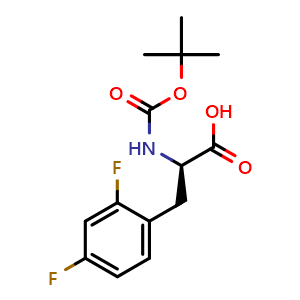 Chemical structure of Boc-2,4-difluoro-D-phenylalanine , CAS 167993-24-0, AChemBlock P40669