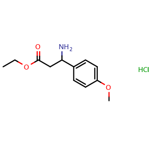 Chemical structure of Ethyl b-amino-4-methoxy-benzenepropanoate hydrochloride , CAS 167887-35-6, AChemBlock P40677