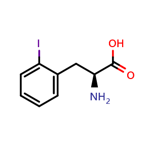Chemical structure of 2-Iodo-L-phenylalanine , CAS 167817-55-2, AChemBlock P40681