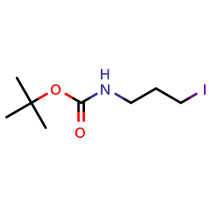 Chemical structure of N-(3-Iodopropyl)carbamic acid tert-butyl ester , CAS 167479-01-8, AChemBlock P40689