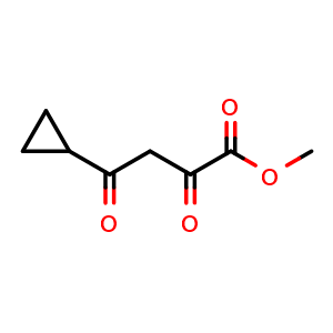 Chemical structure of a,g-Dioxo-cyclopropanebutanoic acid methyl ester , CAS 167408-67-5, AChemBlock P40691