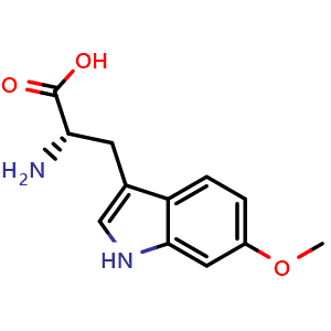 Chemical structure of 6-Methoxy-L-tryptophan , CAS 16730-11-3, AChemBlock P40694