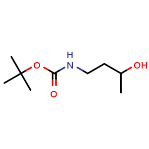 Chemical structure of tert-Butyl (3-hydroxybutyl)carbamate , CAS 167216-30-0, AChemBlock P40708