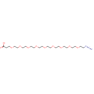 Chemical structure of N3-PEG9-CH2CH2COOH , CAS 1670249-37-2, AChemBlock P40715
