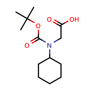 Chemical structure of N-Boc-N-cyclohexyl-glycine , CAS 166739-13-5, AChemBlock P40718