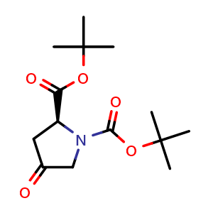Chemical structure of Boc-4-oxo-L-proline tert-butyl ester , CAS 166410-05-5, AChemBlock P40724