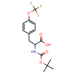 Chemical structure of Boc-4-(Trifluoromethoxy)-DL-phenylalanine , CAS 1654772-46-9, AChemBlock P40740