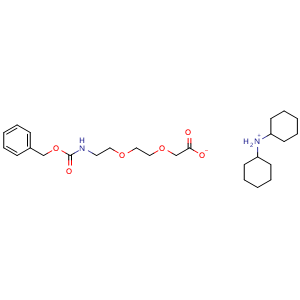 Chemical structure of Cbz-8-amino-3,6-dioxaoctanoic acid DCHA , CAS 165454-06-8, AChemBlock P40742