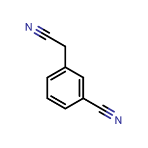 Chemical structure of 3-Cyanobenzeneacetonitrile , CAS 16532-78-8, AChemBlock P40744