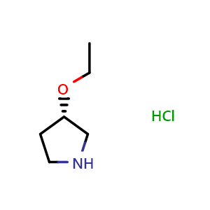 Chemical structure of (S)-3-Ethoxypyrrolidine hydrochloride , CAS 164790-65-2, AChemBlock P40747
